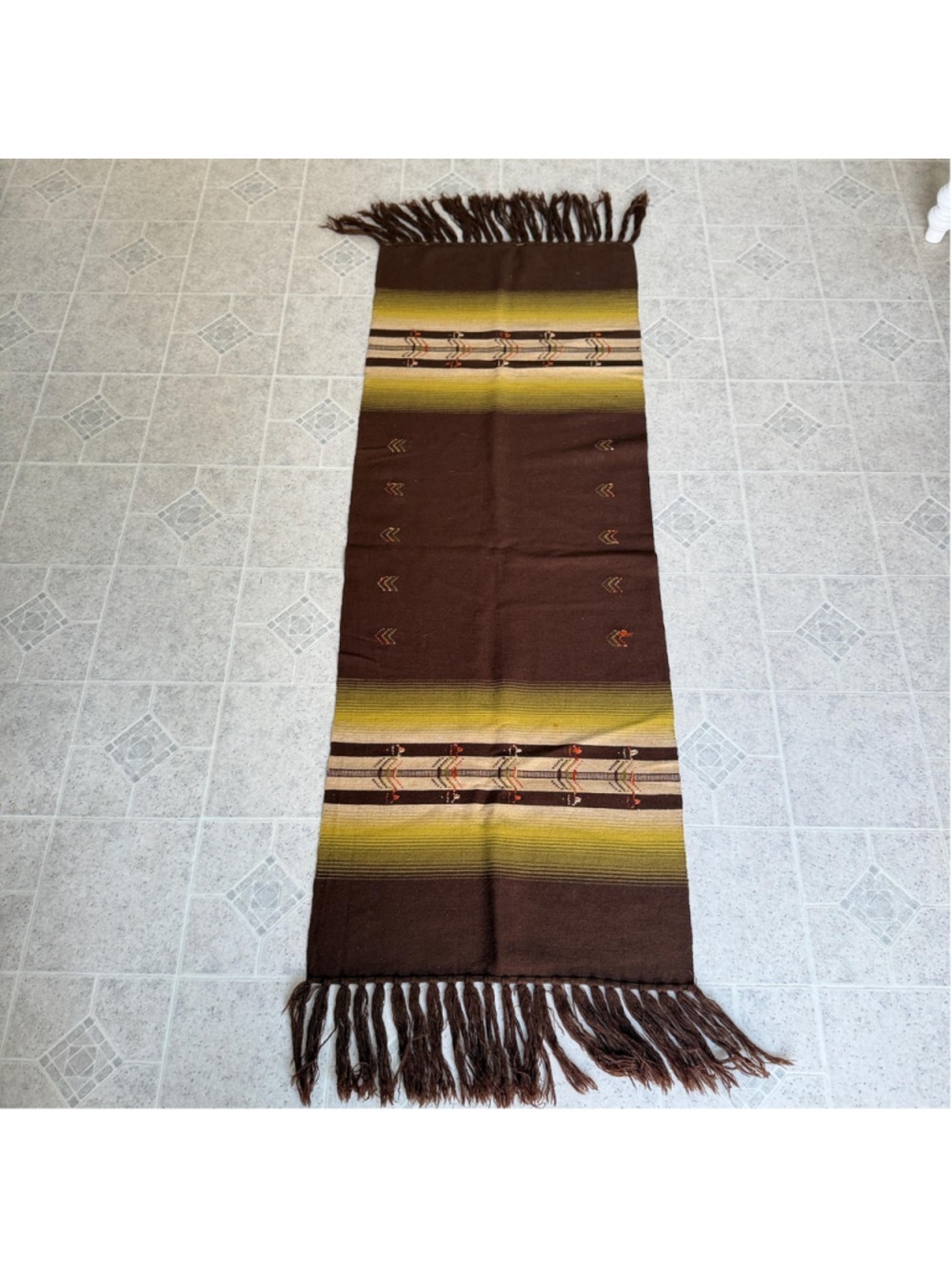 Vintage Woven Wool Table Runner